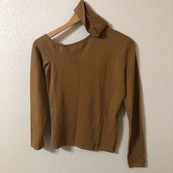 L'AGENCE Nicky Cut Out Turtleneck Sweater in Ginger Gold - Size XS/T - Picture 3 of 7